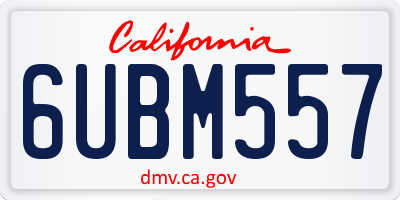 CA license plate 6UBM557