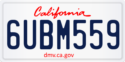 CA license plate 6UBM559