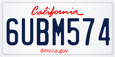CA license plate 6UBM574