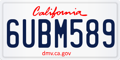 CA license plate 6UBM589