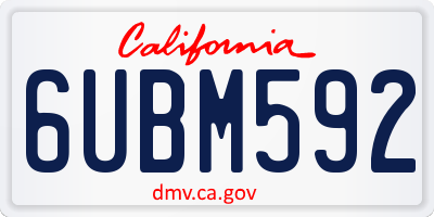 CA license plate 6UBM592