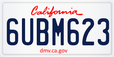 CA license plate 6UBM623