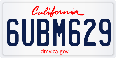 CA license plate 6UBM629