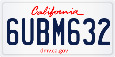 CA license plate 6UBM632