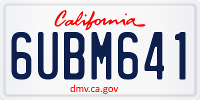 CA license plate 6UBM641