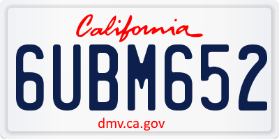 CA license plate 6UBM652