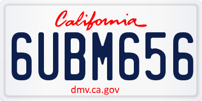 CA license plate 6UBM656