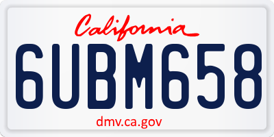 CA license plate 6UBM658