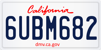 CA license plate 6UBM682