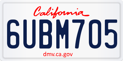 CA license plate 6UBM705