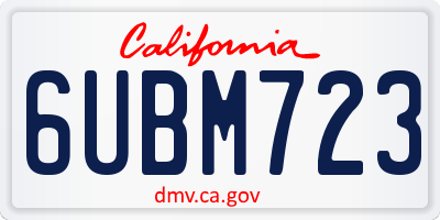 CA license plate 6UBM723