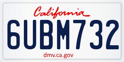 CA license plate 6UBM732