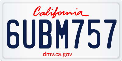 CA license plate 6UBM757
