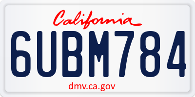 CA license plate 6UBM784