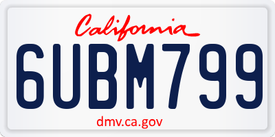 CA license plate 6UBM799