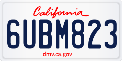 CA license plate 6UBM823
