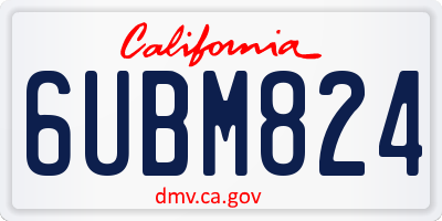 CA license plate 6UBM824