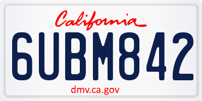 CA license plate 6UBM842