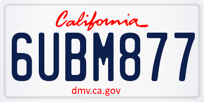 CA license plate 6UBM877