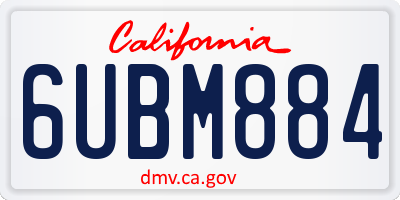 CA license plate 6UBM884