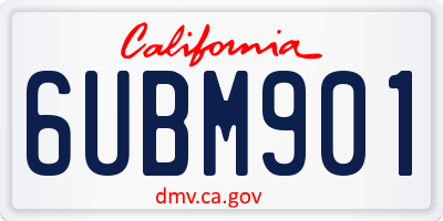 CA license plate 6UBM901