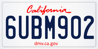 CA license plate 6UBM902