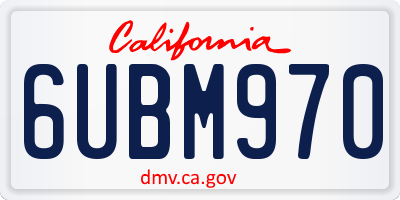 CA license plate 6UBM970