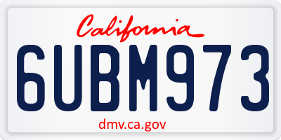 CA license plate 6UBM973