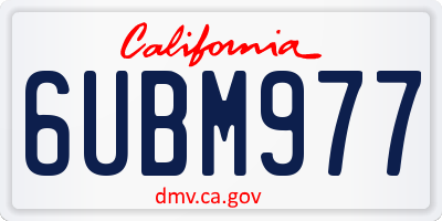 CA license plate 6UBM977