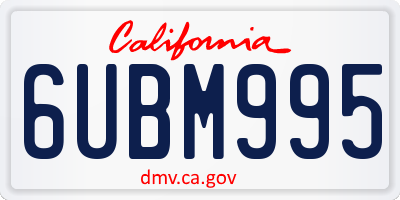 CA license plate 6UBM995