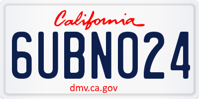 CA license plate 6UBN024