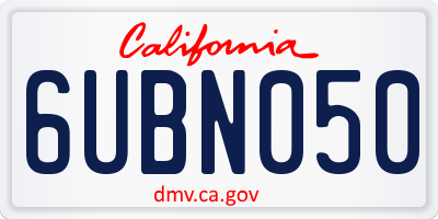CA license plate 6UBN050