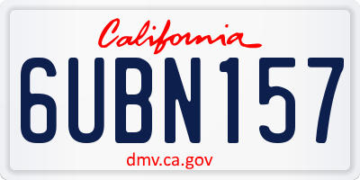 CA license plate 6UBN157