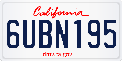 CA license plate 6UBN195