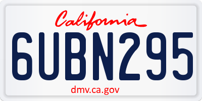 CA license plate 6UBN295