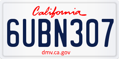 CA license plate 6UBN307