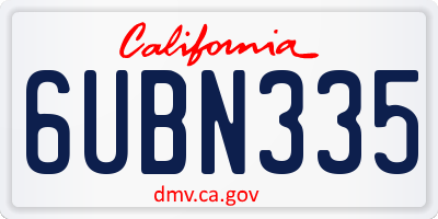 CA license plate 6UBN335