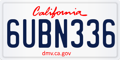 CA license plate 6UBN336