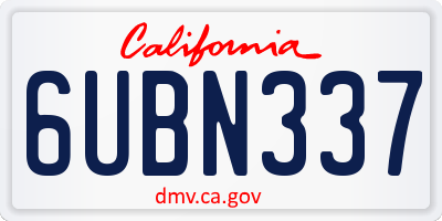 CA license plate 6UBN337