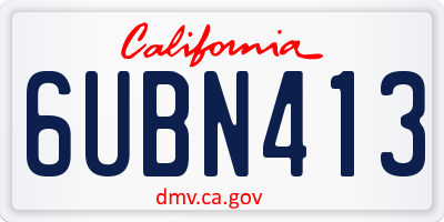 CA license plate 6UBN413
