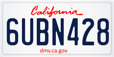 CA license plate 6UBN428