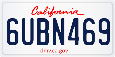 CA license plate 6UBN469