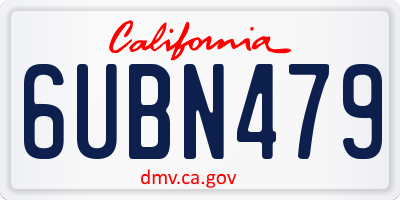 CA license plate 6UBN479
