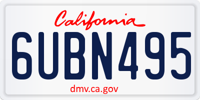 CA license plate 6UBN495