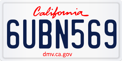 CA license plate 6UBN569