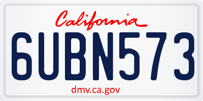CA license plate 6UBN573