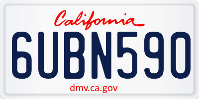 CA license plate 6UBN590