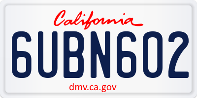 CA license plate 6UBN602