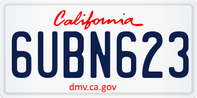 CA license plate 6UBN623