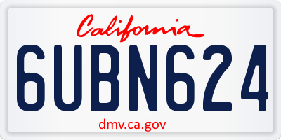 CA license plate 6UBN624